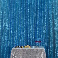 Eternal Beauty Turquoise Sequin Wedding Backdrop Photography Background Party Curtain, 6Ft X 8Ft