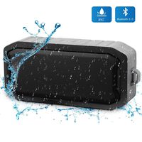 Shower Speaker Bluetooth Waterproof IPX7, Mbuynow Bluetooth 5.0 Speaker, Loud Clear Stereo Sound, Rich Bass, 6H Playtime, Built-in Mic and AUX/SD Input for Shower, Pool, Outdoor, Travel (Grey)