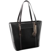 McKlein, M Series, DEVA, Top Grain Cowhide Leather, Leather Ladies' Tote with Tablet Pocket, Black (97735)