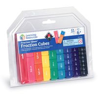 Learning Resources Fraction Tower Fraction Cubes, 51 Pieces