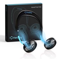 Hand Free Fan, Portable Personal USB Mini Fans, Wearable Neck Necklace Cooler Device, Rechargeable Battery Hanging Neckband Cooling Fan for Sport, Camping, Outdoor, Office, Home, and More