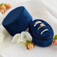 Velvet Ring Box Navy Blue, Engagement Ring Box, Ring Bearer Box, Wedding Ring Box, Wedding Photo Shoot, Engagement Photo Shoot, Bridal Gift