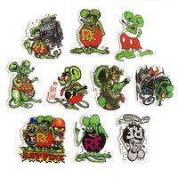 10Pcs Cartoon Tales of The Rat Fink Waterproof Stickers for Laptop Stickers Motorcycle Bicycle Skateboard Luggage Decal Graffiti Patches