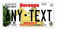 Durango Mexico Placas License Plate
