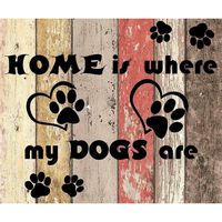 Diy 5D Diamond Painting by Number Kits Full Drill Rhinestone Pictures Arts Craft for Home Wall Decor, Home Is Where My Dogs Are, 11.8 X 15.7 Inch(Frameless)