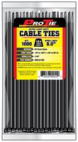 Pro Tie B8ULD1000 8.1-Inch Ultra Light Duty Standard Cable Tie, UV Black Nylon, 1000-Pack