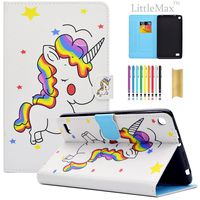 LittleMax Kindle Fire 7 Case, Ultra Slim PU Synthetic Leather Case Flip Stand [Magnetic Closure] Cover for Amazon Kindle Fire 7 5th Gen 2015 Version with 1 Free Stylus-02 Cute Unicorn