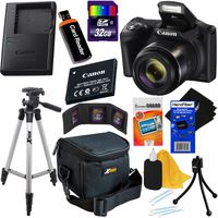 Canon Powershot SX420 is 20 MP Wi-Fi Digital Camera with 42x Zoom (Black) Includes: Canon NB-11LH Battery & Canon Charger + 9pc 32GB Deluxe Accessory Kit W/HeroFiber Cloth