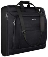 Carry On Garment Bag, Garment Bags for Travel Business Trips with Shoulder Strap, Mancro Waterproof Foldable Luggage Suit Bags for Men Women, 2 in 1 Hanging Suitcase for Dresses, Suits, Coats (Black)