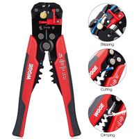 WGGE WG-014 Self-Adjusting Insulation Wire Stripper. For stripping wire from AWG 10-24, Automatic Wire Stripping Tool/Cutting Pliers Tool, Automatic Strippers with Cutters & Crimper 8"
