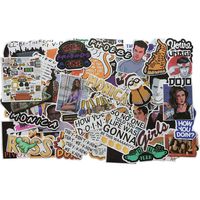 MooFun 66 PCS Waterproof Vinyl Stickers Friends Different Sun Protection Stickers for Laptops Travel Case Scooter Decals Party Supplies Decor (66-Color)