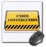 3dRose LLC 8 x 8 x 0.25 Inches A Yellow Under Construction Sign Mouse Pad (mp_153121_1)