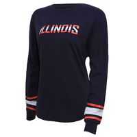 NCAA Illinois Illini Women's Campus Specialties Long Sleeve Fan Tee, Large, Navy