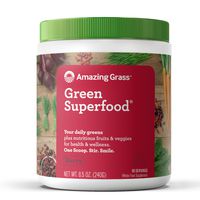 Amazing Grass Green Superfood: Organic Wheat Grass and 7 Super Greens Powder, 2 servings of Fruits & Veggies per scoop, Berry Flavor, 30 Servings