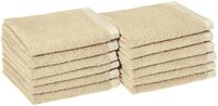AmazonBasics Quick-Dry Bathroom Washcloth, 100% Cotton, Set of 12, Linen