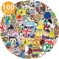 100pcs Laptop Stickers for Kids Adults(100~500pcs) - Vinyl Street Fashion Stickers for Water Bottles,Waterproof Cute&Cool Graffiti Decals for Computer Car Bumper Skateboard Phone Motorcycle Luggage(E)
