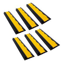 RK Safety RK-CP2 Dual Channel Rubber Cable Protect Ramp | Rubber Speed Bump (6Pack)