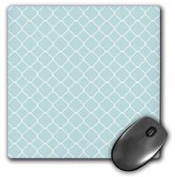 3dRose Sky Blue and White Quatrefoil Mouse Pad (mp_192663_1)