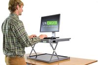 CHANGEdesk MINI Small Adjustable Height Standing Desk Converter for Laptop Macbook Single Monitor Desktop Computer portable lightweight ergonomic sit stand up corner riser affordable compact tabletop