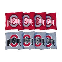 Victory Tailgate NCAA Collegiate Regulation Cornhole Game Bag Set (8 Bags Included, Corn-Filled) - Ohio State OSU Buckeyes