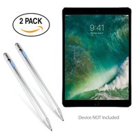 Apple iPad (2017) Stylus Pen, BoxWave [AccuPoint Active Stylus (2-Pack)] Electronic Stylus with Ultra Fine Tip for Apple iPad (2017) - Metallic Silver