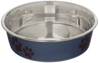 Loving Pets Metallic Bella Bowl, Medium, Blueberry