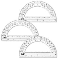 Mr. Pen- Protractor, 6 Inch Protractor, Pack of 3, Protractor Ruler, Drafting Tools, Protractor for Kids, Protractors Classroom Set, Large Protractor, Protactor 6 Inch, Math Geometry, School Supplies