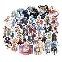 50Pcs Cartoon Anime Sword Art Online Stickers for Water Bottle Laptop Car Motorcycle Bicycle Bike Skateboard Luggage Baggage Box Guitar