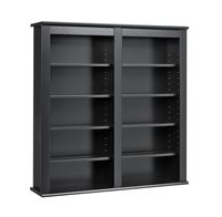 Prepac Double Wall Mounted  Storage Cabinet, Black