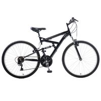 Cycle Force Dual Suspension Mountain Bike, 26 inch wheels, 18 inch frame, Men's Bike, Black