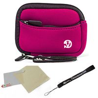 Magenta Black Protective Neoprene Cover Sleeve for Nikon Coolpix L24 P300 S70 S80 S1200pj S2500 S3100 S4100 S5100 S6100 S6200 Digital Camera and Grey Black 6 Inch Mini Tripod and Screen Protector
