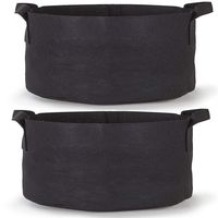 247Garden 2-Pack 50 Gallon Grow Bags/Aeration Fabric Pots w/Handles (Black)