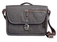 Brenthaven Collins Horizontal Messenger Bag with Quick Access Phone Pocket Fits 13 Inch Laptops, Chromebooks and Tablets for Commercial, Business and Office Essentials-Graphite, Rugged Protection