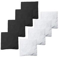 Weather Resistant Cornhole Bean Bags Set of 8 - Regulation Size & Weight - White & Black