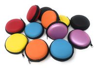 Bulk 12 Pack Foam Protective Earphone Cases or Coin Purses - Zip Closure in 5 Awesome Colors