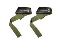 Lifting Wrist Straps for Weightlifting, Bodybuilding, Powerlifting, Strength Training, Deadlifts - Padded Neoprene with 18" Cotton (Military Green)