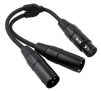 Pig Hog PY-XF2XM XLR (Female) to Dual XLR (Male) Y-Cable, 6"