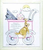 Tobin T21743 Baby Buggy Girl Birth Record Counted Cross Stitch Kit,