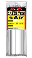Pro Tie N8ULD100 8.1-Inch Ultra Light Duty Standard Duty Cable Tie, Natural Nylon, 100-Pack