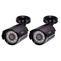 Q-See Home Security Cameras, 1080P Analog HD Add-On Bullet Surveillance Camera 2-Pack, Night Vision, BNC, Indoor and Outdoor, Black (QTH8053BA-2)