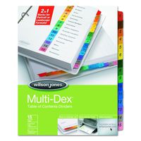 Wilson Jones Multidex Index Assorted Color 15-Tab, 1-15, 8.5 x 11 Inches, 15 per Set (91503)