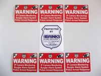 BRINKS + 6 ADT'L HOME SECURITY WINDOW STICKERS - 3x4"