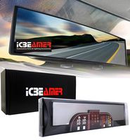ICBEAMER 15.8" 400mm Easy Clip on Wide Angle Panoramic Blind Spot Fit Auto Interior Rearview Mirror Convex Clear Surface