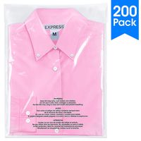 Spartan Industrial || 200 Count - 11" X 14" Self Seal Clear Poly Bags with Suffocation Warning for Packaging, T Shirts & FBA (More Sizes Available) - Permanent Adhesive