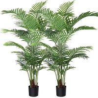 Fopamtri Artificial Areca Palm Plant 5 Feet Fake Palm Tree with 17 Trunks Faux Tree for Indoor Outdoor Modern Decoration Feaux Dypsis Lutescens Plants in Pot for Home Office Perfect Housewarming
