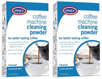 Urnex Coffee Maker and Espresso Machine Cleaner Cleancaf Powder - 2 Pack (6 Packets) - Safe on Keurig Delonghi Nespresso Ninja Hamilton Beach Mr Coffee Braun