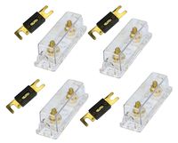 VOODOO 0/2/4 Gauge Ga ANL Fuse Holder + 100 Amp ANL Fuses (4 Pack) (150 Amp Fuses)