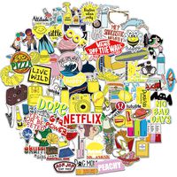 VSCO Stickers for Hydro Water Bottles Flask, 100 Pcs VSCO Girl Essential Stuff, Waterproof, Aesthetic, Trendy Suitable for Photo Sharing