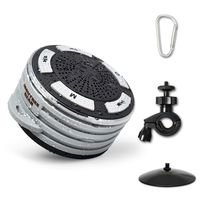Portable Bluetooth speaker - Waterproof Bluetooth Speaker with HD Sound, IOS & Android Compatible outdoor speaker / shower speaker with suction cup, carabiner, bike mount, FM Radio, Hands-Free Calling