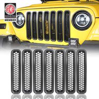 Hooke Road Black Front Grille Clip-in Mesh Inserts for 1997-2006 Jeep Wrangler TJ & Unlimited (Pack of 7)